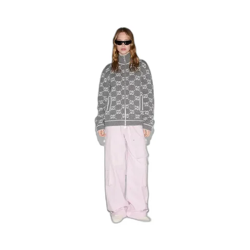 Gg Bouclé Stitch Jacquard Cardigan