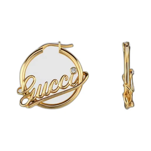 Hoop Earrings With Gucci Script