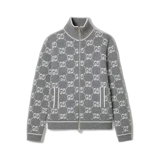 Gg Bouclé Stitch Jacquard Cardigan