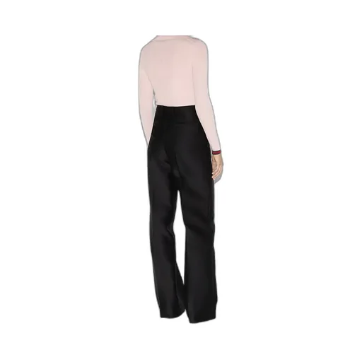 Wool Silk Gabardine Trouser With Embroidery