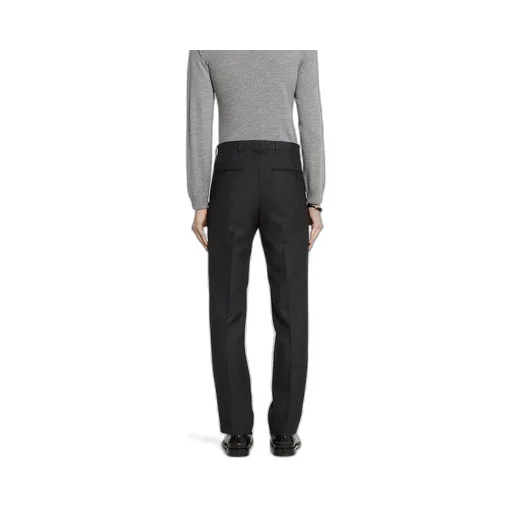 Houndstooth Wool Pant With Embroidery