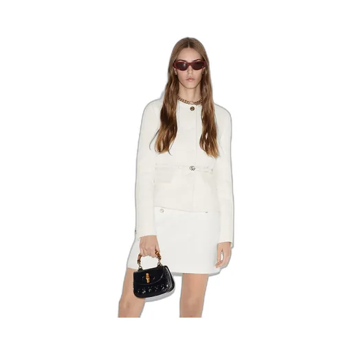 Cotton Bouclé Belted Jacket
