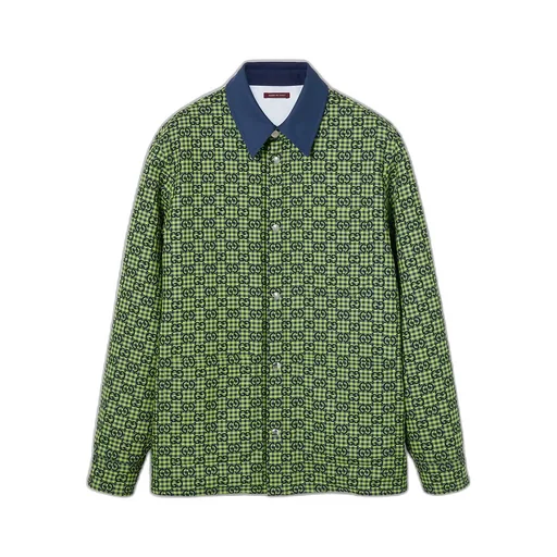 Gg Gingham Cotton Wool Jacket