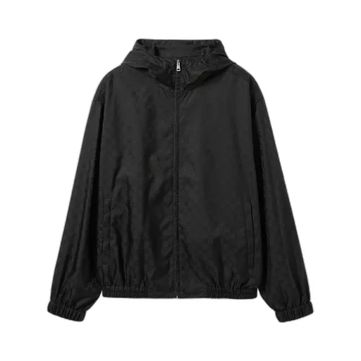Gg Nylon Jacquard Zip Jacket