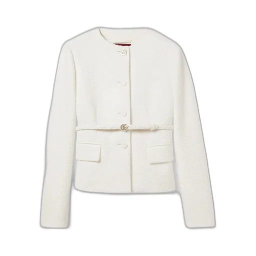 Cotton Bouclé Belted Jacket