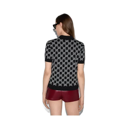 Reversible Gg Wool Jacquard Polo Shirt