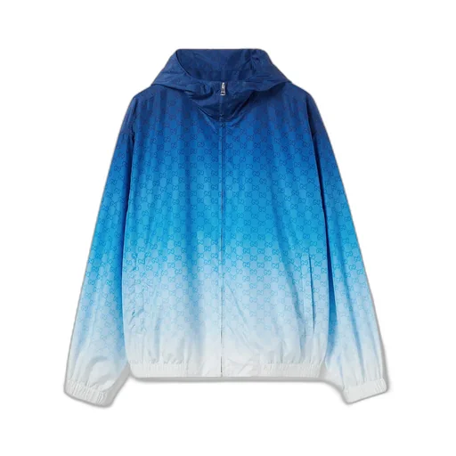 Printed Technical Poplin Zip Jacket