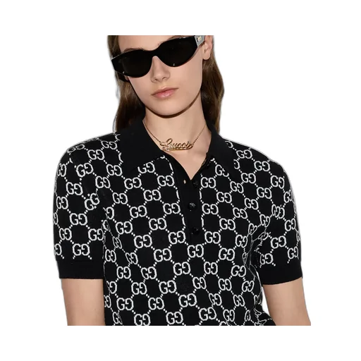 Reversible Gg Wool Jacquard Polo Shirt