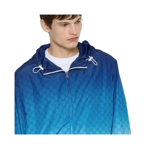 Printed Technical Poplin Zip Jacket