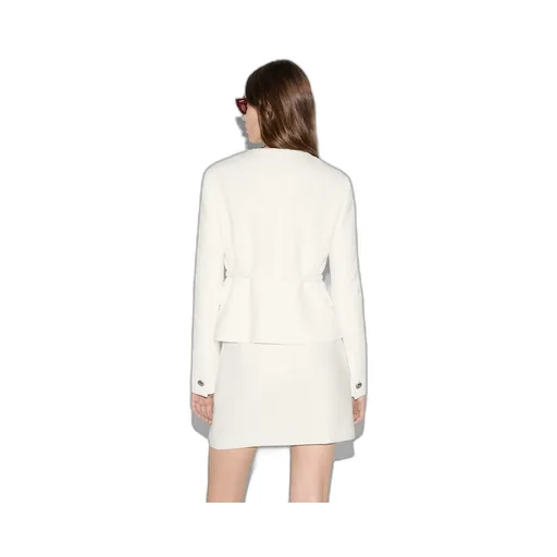 Cotton Bouclé Belted Jacket