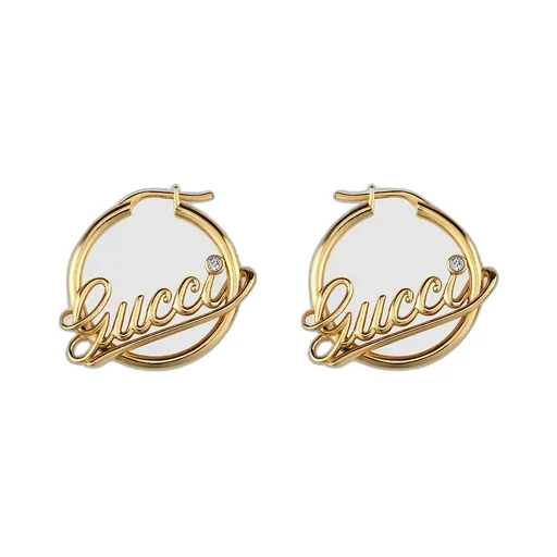 Hoop Earrings With Gucci Script