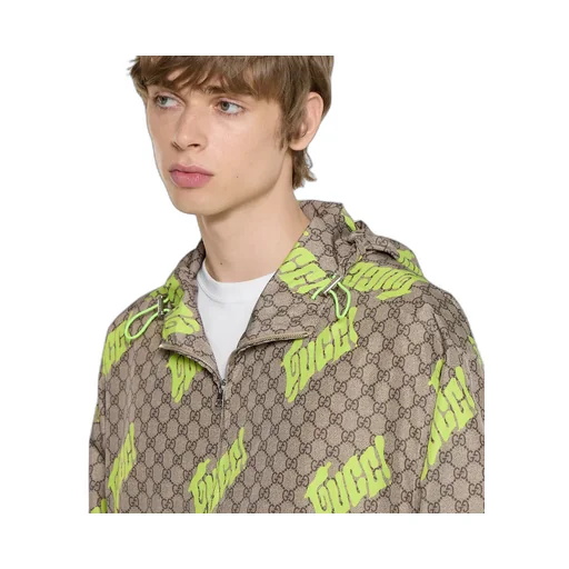 Printed Poplin Tech Zip Jacket