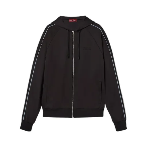 Embroidered Jersey Zip Jacket