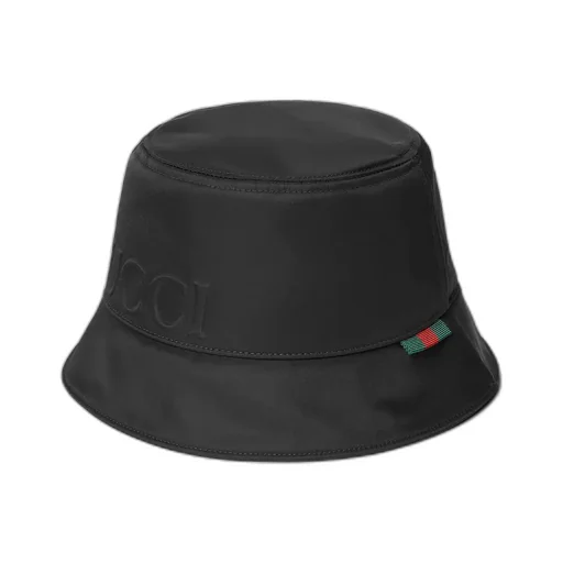 Nylon Bucket Hat With Gucci Logo