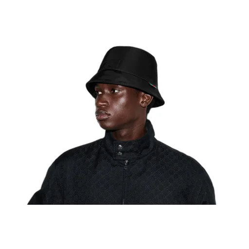 Nylon Bucket Hat With Gucci Logo