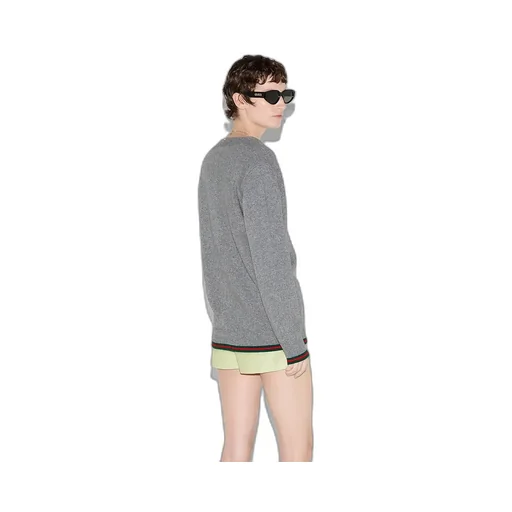 Wool And Cashmere Cardigan With Web