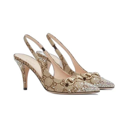 Slingback Pump With Crystal Horsebit