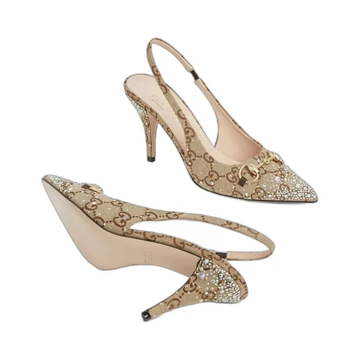 Slingback Pump With Crystal Horsebit