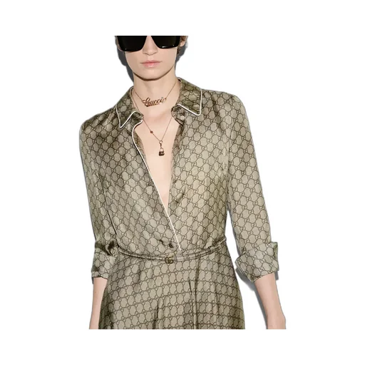 Gg Silk Twill Dress