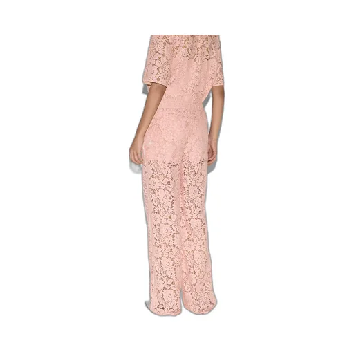 Floral Lace Trousers With Gucci Script