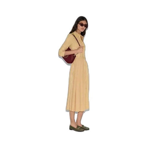 Chain And Belt Silk Jacquard Dress