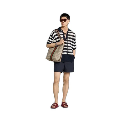 Oxford Cotton Shorts With Embroidery