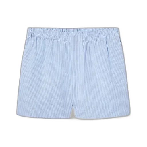 Striped Cotton Shorts With Embroidery