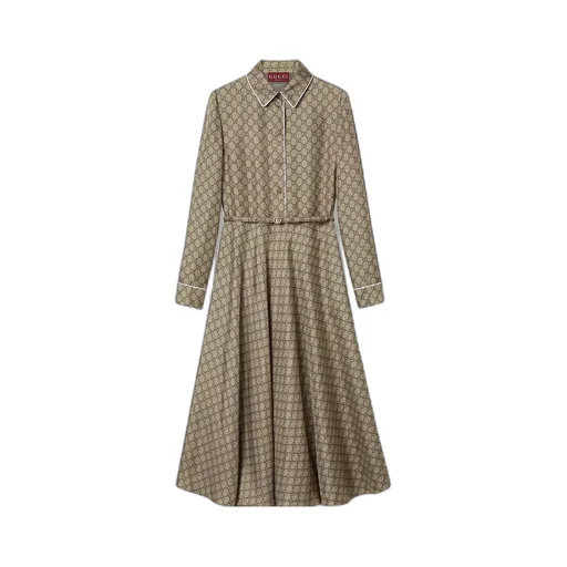 Gg Silk Twill Dress