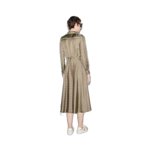 Gg Silk Twill Dress