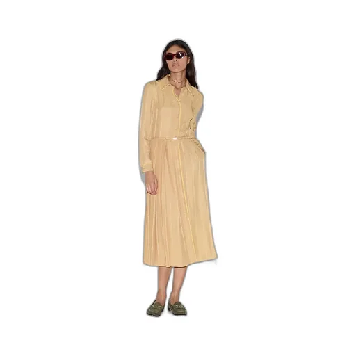 Chain And Belt Silk Jacquard Dress