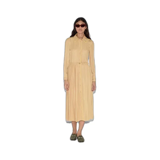 Chain And Belt Silk Jacquard Dress
