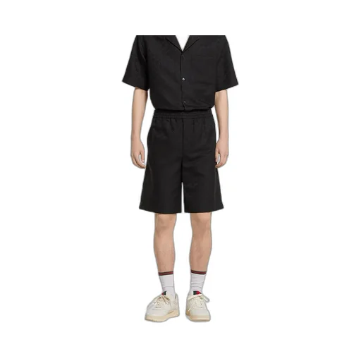 Gg Canvas Linen Blend Shorts