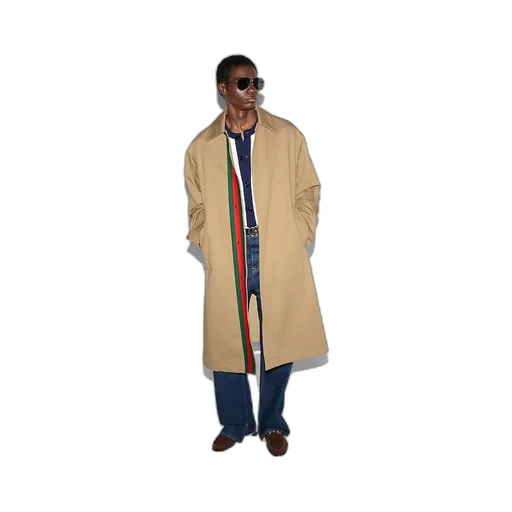 Embossed Cotton Coat With Web
