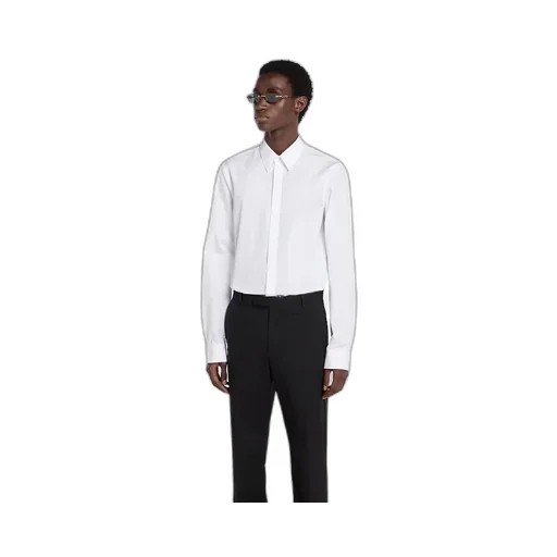 Cotton Poplin Shirt With Embroidery