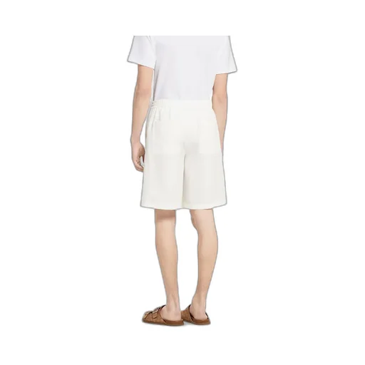 Linen Shorts With Embossed Logo