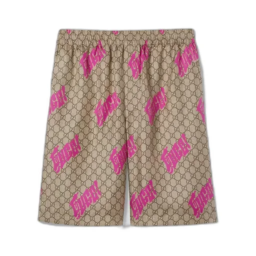 Printed Silk Twill Shorts
