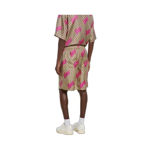 Printed Silk Twill Shorts