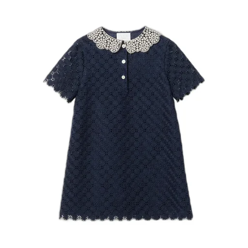 Children's Double G Floral Lace Dress