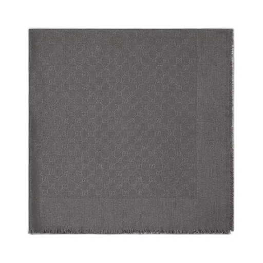 Gg Wool And Silk Jacquard Shawl