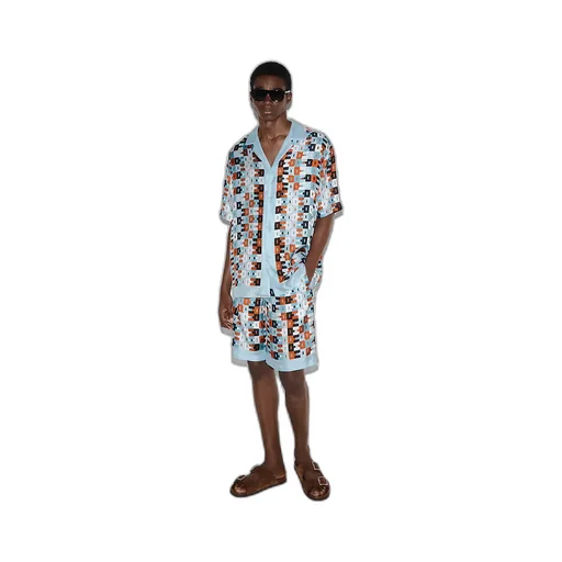 Printed Silk Twill Shorts