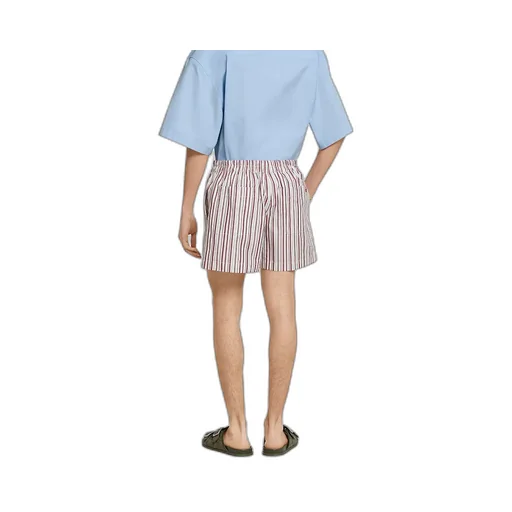 Striped Cotton Shorts With Embroidery
