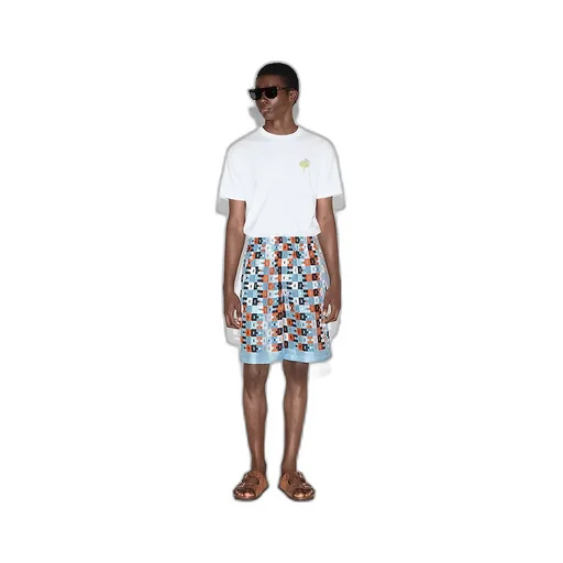 Printed Silk Twill Shorts