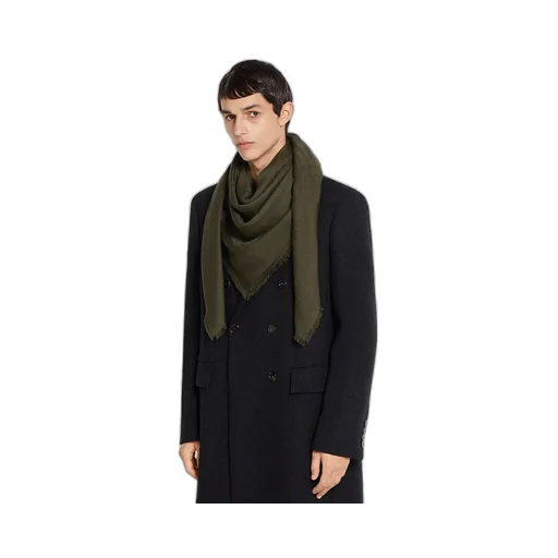 Gg Wool And Silk Jacquard Shawl
