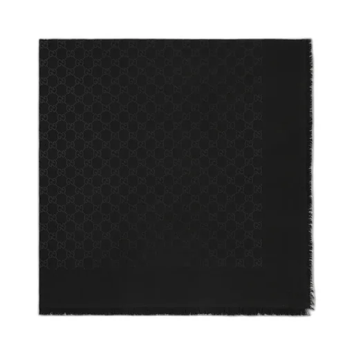 Gg Wool And Silk Jacquard Shawl