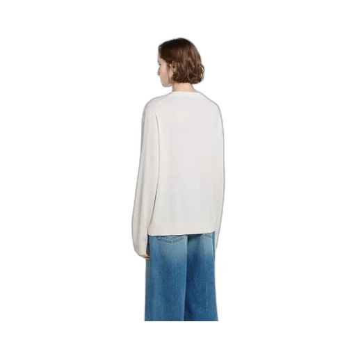 Extra Fine Wool Cardigan With Patch