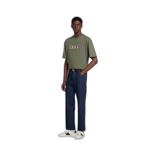 Heavy Cotton Jersey T-Shirt With Print