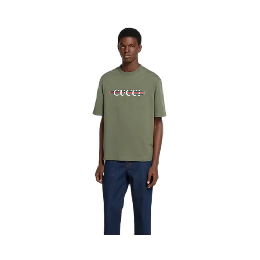 Heavy Cotton Jersey T-Shirt With Print