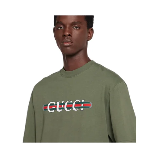 Heavy Cotton Jersey T-Shirt With Print