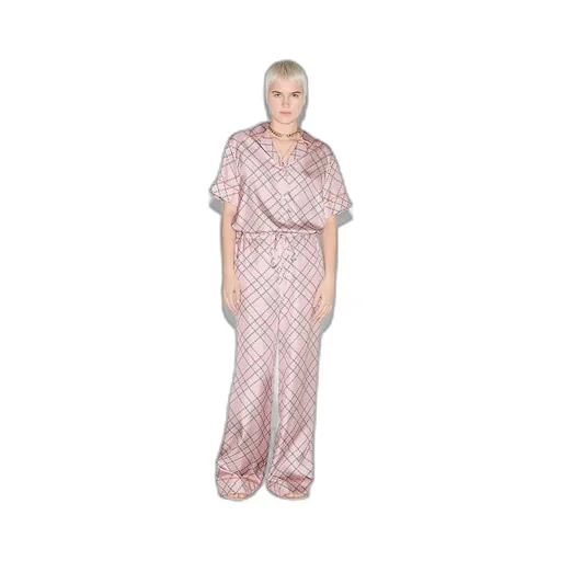 Printed Silk Twill Trousers