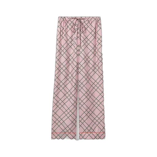 Printed Silk Twill Trousers